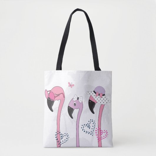Zomerflamingo:  strandillustratie. tote bag (Voorkant)