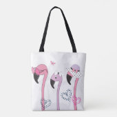 Zomerflamingo:  strandillustratie. tote bag (Achterkant)