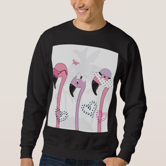 Zomerflamingo:  strandillustratie. trui (Voorkant)