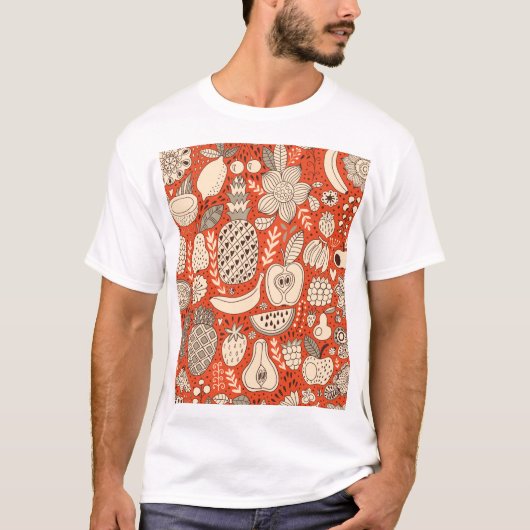 Zomerfruit Doodle  T-shirt (Voorkant)