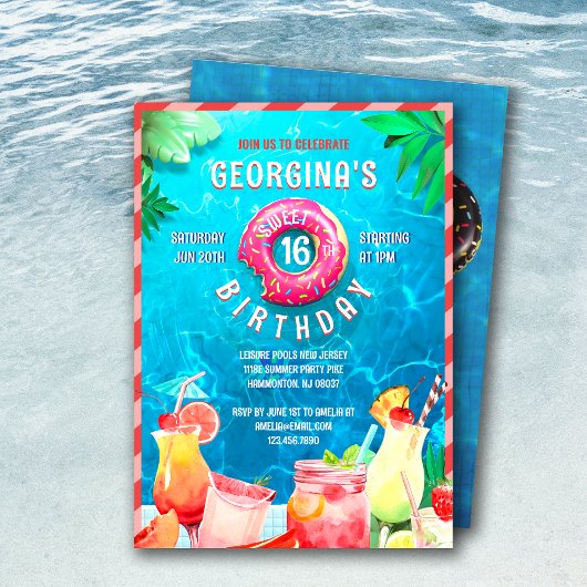 Zomerfruit Drink lief 16 feestdag Kaart