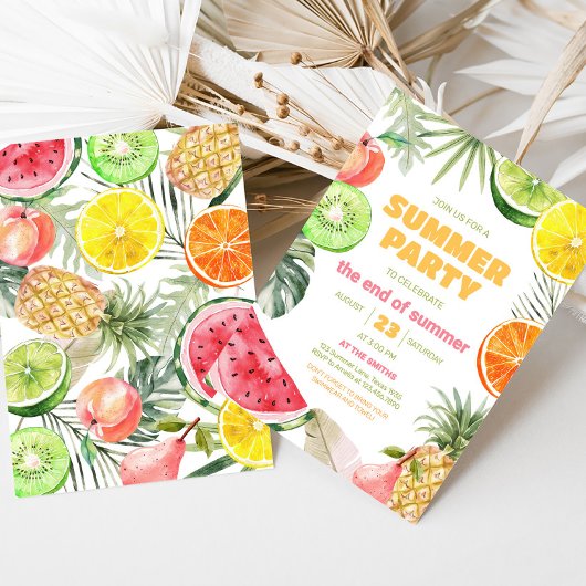 Zomerfruit Einde van de Uitnodiging van het Zomerf