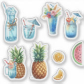 Zomerfruit en Dranken Sticker (Voorkant)