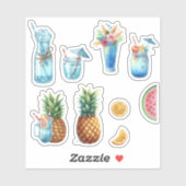 Zomerfruit en Dranken Sticker (Vel)