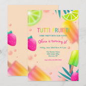 Zomerfruit en ijslolly's kaart (Voorkant / Achterkant)