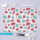 Zomerfruit en palmbladeren tissuepapier (Craft)