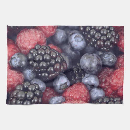 Zomerfruit Gemengde Bessen Close-up Foto Theedoek (Horizontaal)