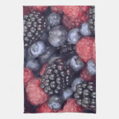 Zomerfruit Gemengde Bessen Close-up Foto Theedoek (Verticaal)