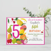 Zomerfruit kinderen verjaardag kaart (Staand voorkant)