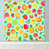 Zomerfruit Naadloos Ontwerp Canvas Afdruk (Insitu (Houten vloer))