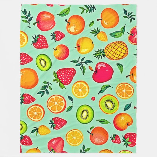 Zomerfruit Naadloos Ontwerp Fleece Deken (Voorkant)