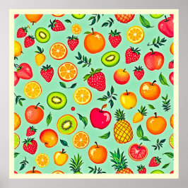 Zomerfruit Naadloos Ontwerp Poster
