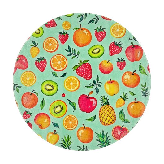 Zomerfruit Naadloos Ontwerp Snijplank (Voorkant)