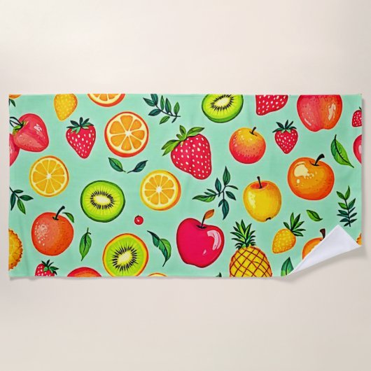 Zomerfruit Naadloos Ontwerp Strandlaken (Voorkant)