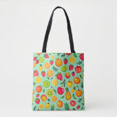 Zomerfruit Naadloos Ontwerp Tote Bag (Voorkant)