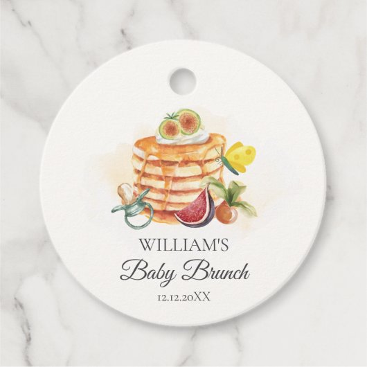 Zomerfruit Pannenkoek Fopspeen Brunch Baby shower Bedankjes Labels (Voorkant)