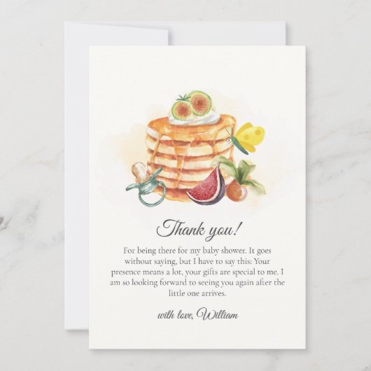 Zomerfruit Pannenkoek Fopspeen Brunch Baby shower Bedankkaart (Voorkant)
