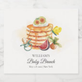 Zomerfruit Pannenkoek Fopspeen Brunch Baby shower Sparkling Wijnetiket (Enkel label)