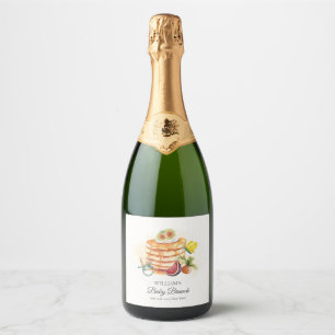 Zomerfruit Pannenkoek Fopspeen Brunch Baby shower Sparkling Wijnetiket