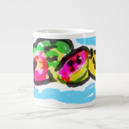 Zomerfruit vreugde grote koffiekop