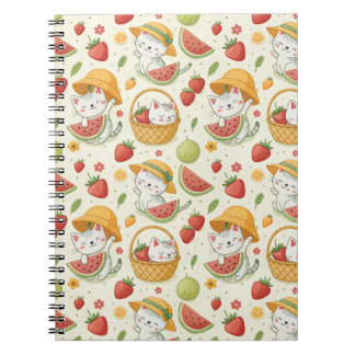 Zomerfruitkatpatroon - Picknickontwerp voor kinder Notitieboek