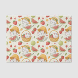 Zomerfruitkatpatroon - Picknickontwerp voor kinder Tissuepapier
