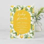 Zomergeel citroen Baby shower Kaart (Staand voorkant)