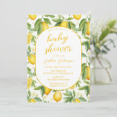 Zomergeel citroen Baby shower Kaart (Staand voorkant)