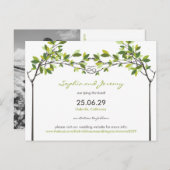 Zomergeknoopte liefdesbomen sparen de datum Briefk Aankondigingskaart (Voorkant / Achterkant)