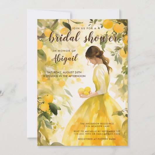 Zomergele citroen Sinaasappel Citrus Vrijgezellenf Kaart (Voorkant)