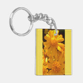 Zomergele Zonnebloem Acryl Sleutelhanger (Voorkant Links)
