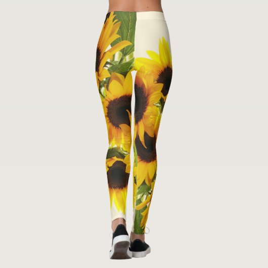 Zomergele zonnebloem leggings (Achterkant)
