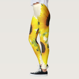 Zomergele zonnebloem leggings