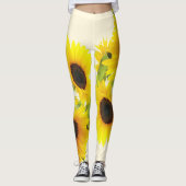 Zomergele zonnebloem leggings (Voorkant)