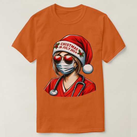 Zomergenezer verpleegkundigen Tropische Kerst 2024 T-shirt (Design voorkant)