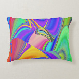 Zomergevoel, Abstracte 3D Rainbowart Accent Kussen