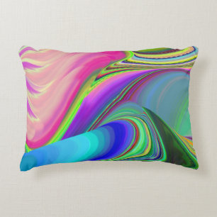 Zomergevoel, Abstracte 3D Rainbowart Accent Kussen