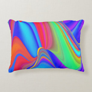 Zomergevoel, Abstracte 3D Rainbowart Accent Kussen
