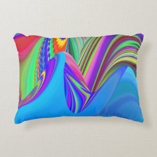 Zomergevoel, Abstracte 3D Rainbowart Accent Kussen