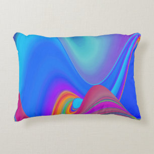 Zomergevoel, Abstracte 3D Rainbowart Accent Kussen