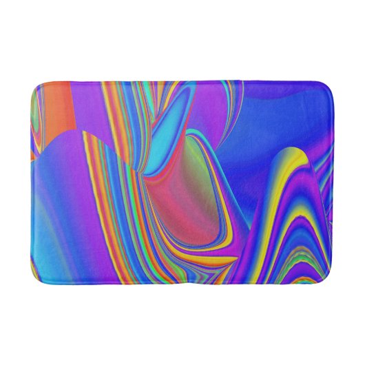 Zomergevoel, Abstracte 3D Rainbowart Badmat (Voorkant)