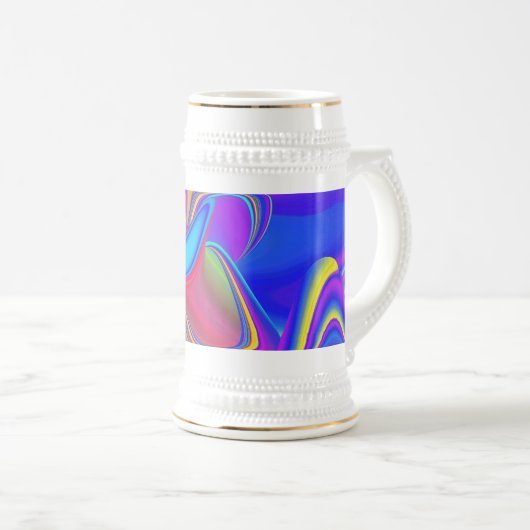 Zomergevoel, Abstracte 3D Rainbowart Bierpul (Voorkant rechts)