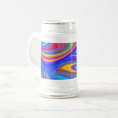 Zomergevoel, Abstracte 3D Rainbowart Bierpul (Voorkant links)