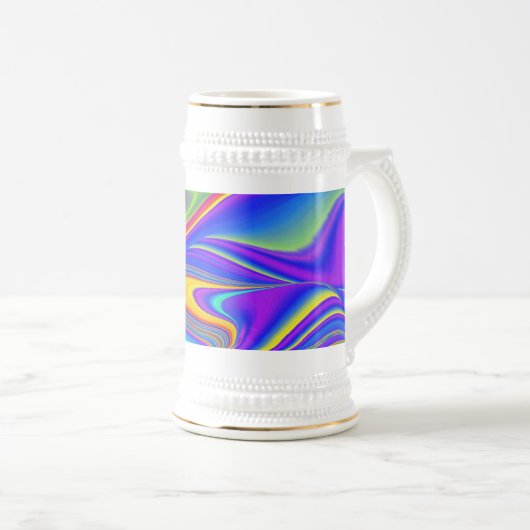 Zomergevoel, Abstracte 3D Rainbowart Bierpul (Voorkant rechts)