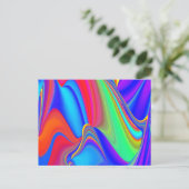 Zomergevoel, Abstracte 3D Rainbowart Briefkaart (Staand voorkant)