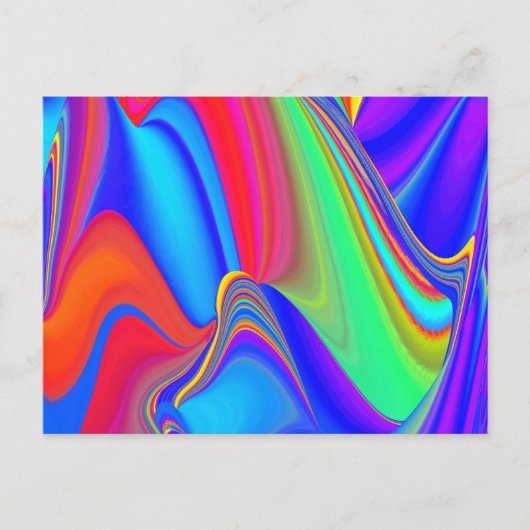 Zomergevoel, Abstracte 3D Rainbowart Briefkaart (Voorkant)