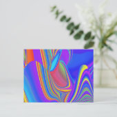 Zomergevoel, Abstracte 3D Rainbowart Briefkaart (Staand voorkant)