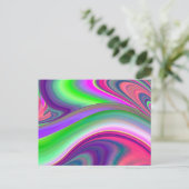 Zomergevoel, Abstracte 3D Rainbowart Briefkaart (Staand voorkant)