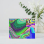 Zomergevoel, Abstracte 3D Rainbowart Briefkaart (Staand voorkant)