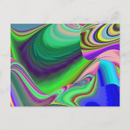 Zomergevoel, Abstracte 3D Rainbowart Briefkaart (Voorkant)